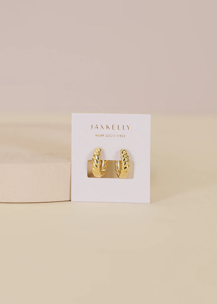 Jax Kelly Small Channel Gold Hoop Earrings