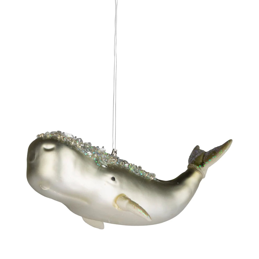 Pale Gold Whale Ornament