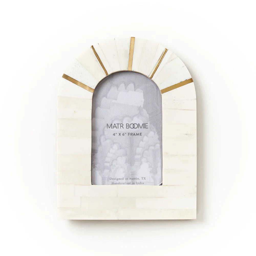 5" x 7" Mukhendu Arch Cream Picture Frame - Handcrafted Bone