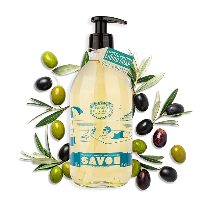 Glass Bottle - Limited Edition Olive Liquid Marseille Soap