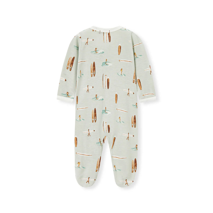 Bamboo Zipper Footed Romper - Vintage Surf