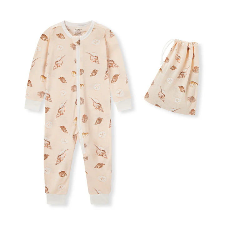 Bamboo Zipper Pajama - Seashells