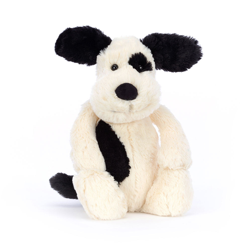 Jellycat Bashful Rufferty Black &amp; Cream Puppy Original