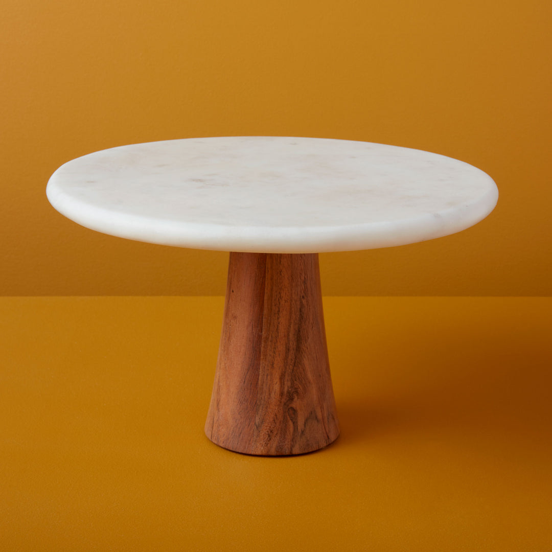 Large White Marble Cake Platter