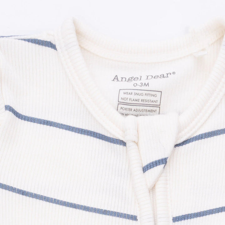 Beige Vintage Stripe 2 Way Zipper Footie