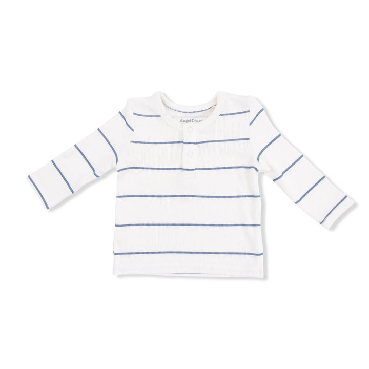 Beige Vintage Stripe L/S Henley &amp; Pant Set