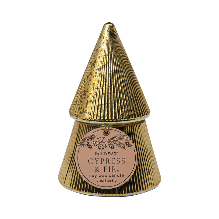 Cypress &amp; Fir Tree Candle Gold
