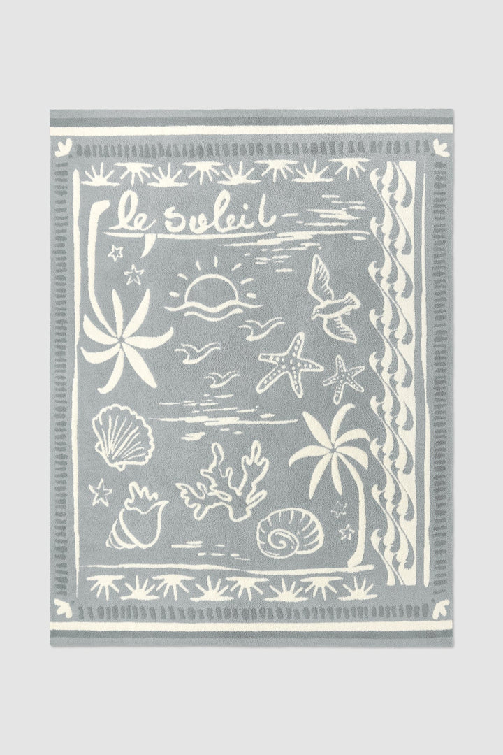 Barefoot Dreams CozyChic Le Soleil Throw 54" x 72" - Moonwater Multi