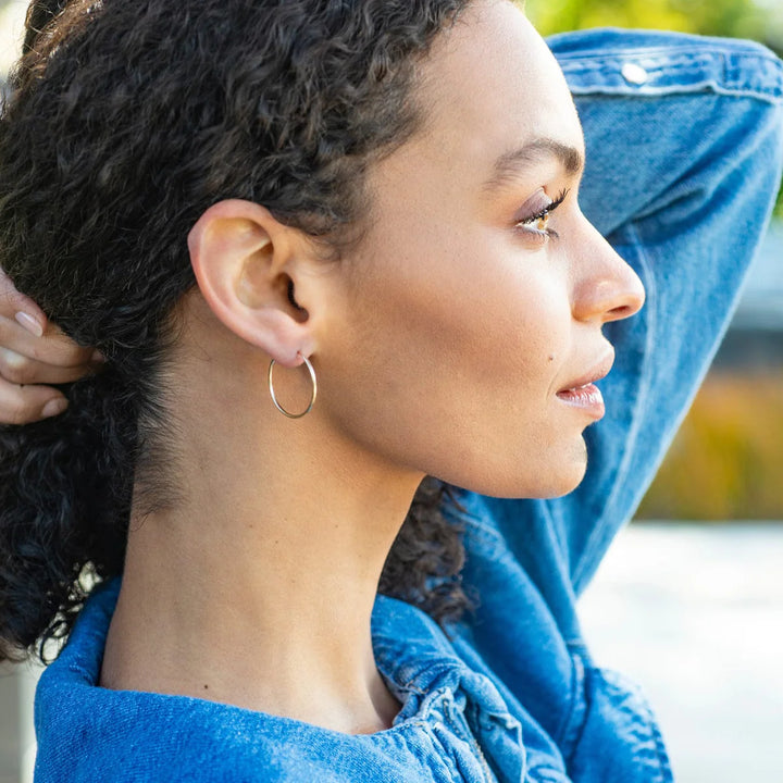 Kris Nations Featherweight Gold Filled Hoops 24mm