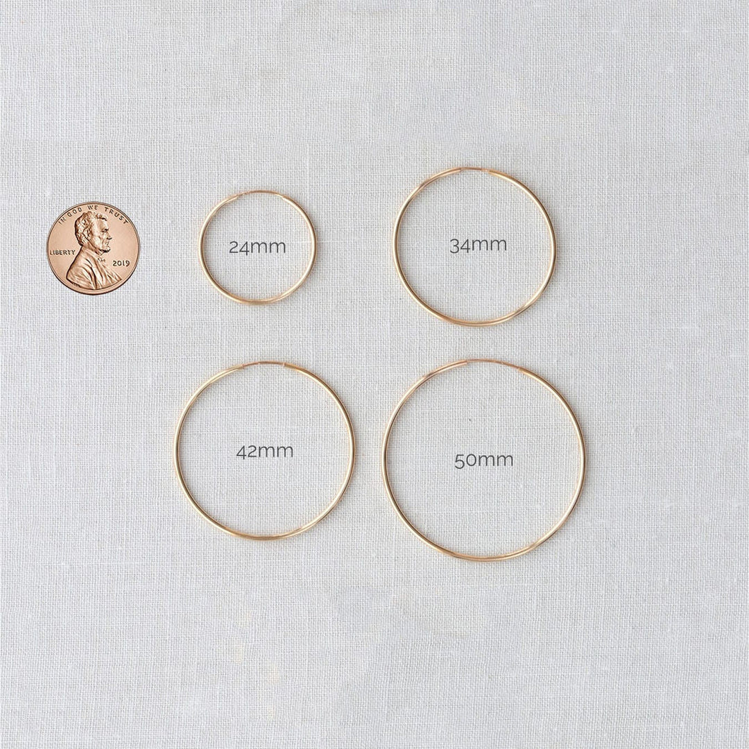 Kris Nations Featherweight Gold Filled Hoops 24mm