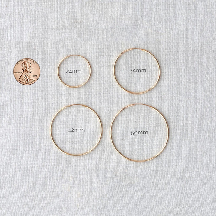 Kris Nations Featherweight Gold Filled Hoops 24mm