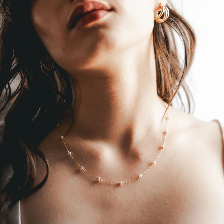 Amano Freshwater Pearl Station Chain Necklace