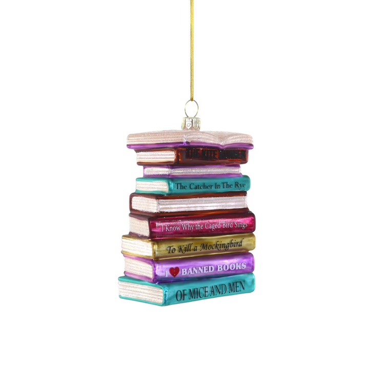 I Heart Banned Books Ornament