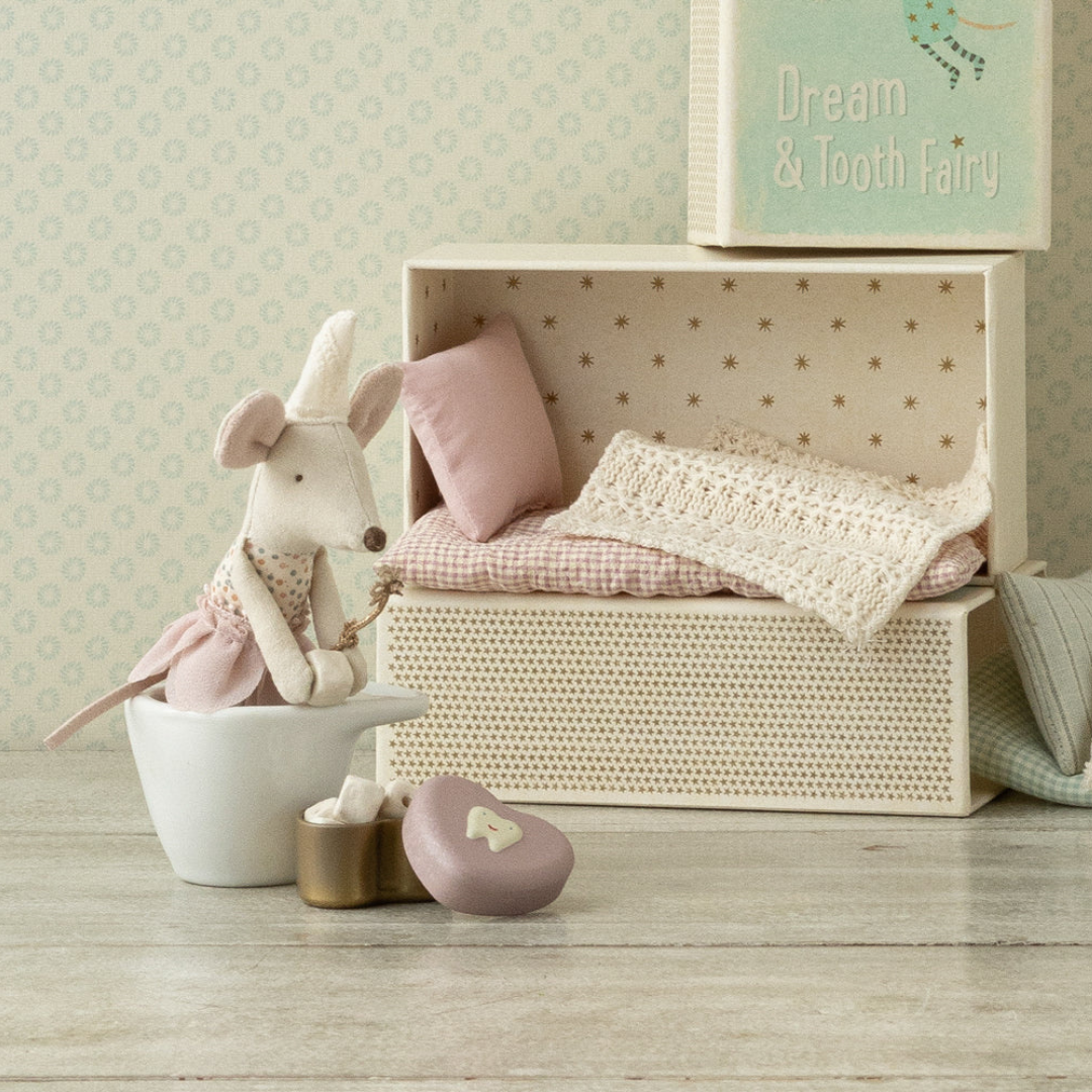 Maileg Little Sister Tooth Fairy Mouse in Matchbox