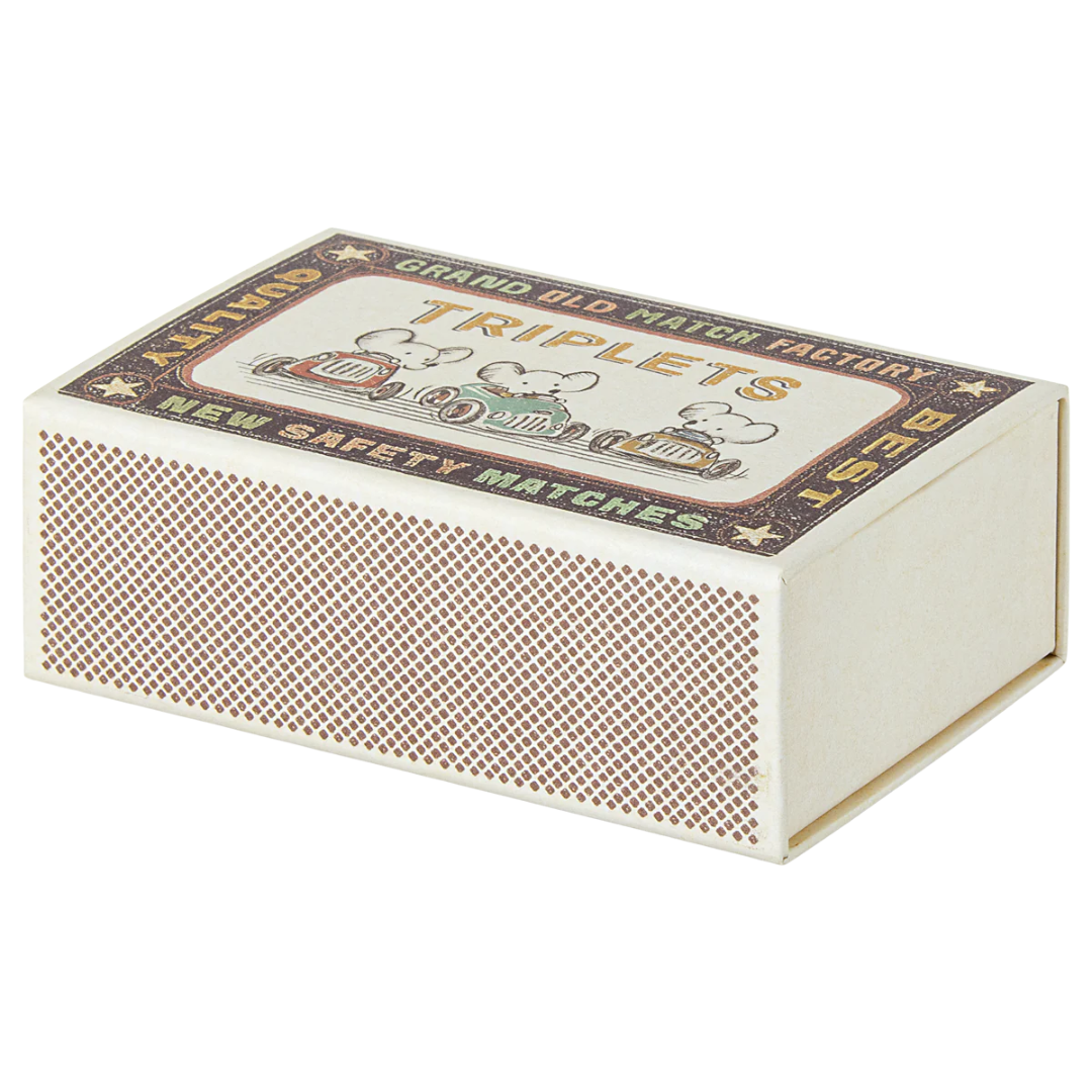 Maileg Baby Mice Triplets in Matchbox (Stripes)