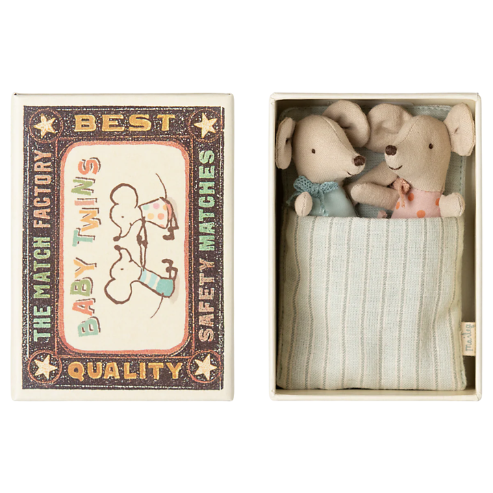 Maileg Baby Mice Twins in Matchbox