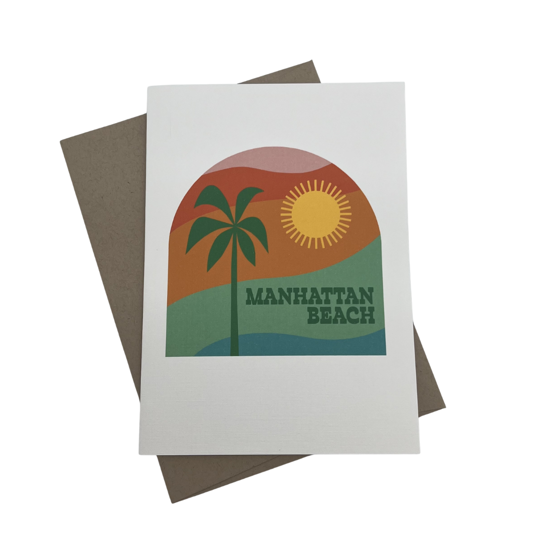 Manhattan Beach Palm Tree Card