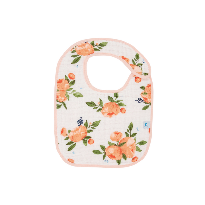 Cotton Muslin Bib 3 Pack - Watercolor Roses