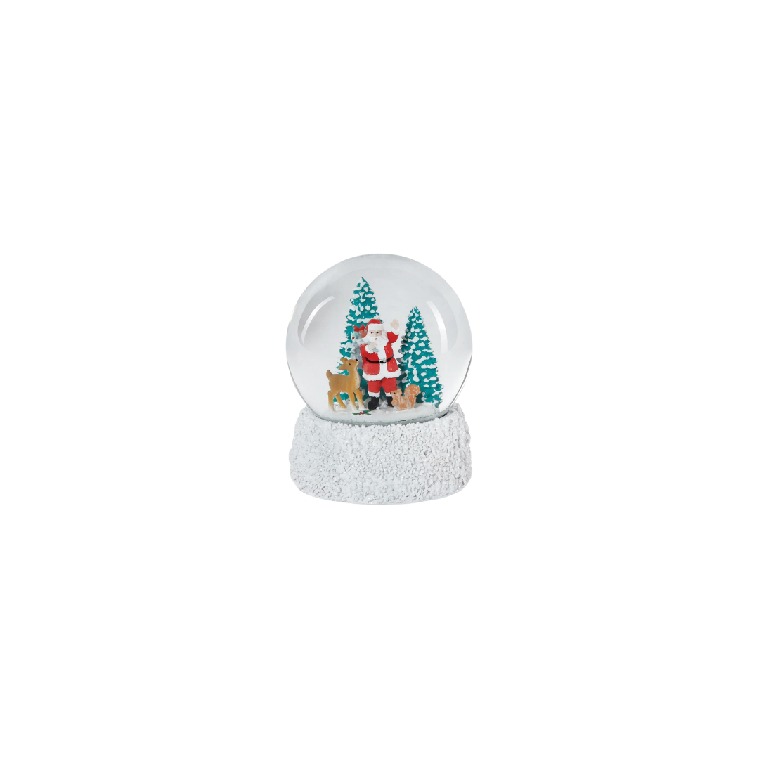 Santa with Deer Snowglobe 3"