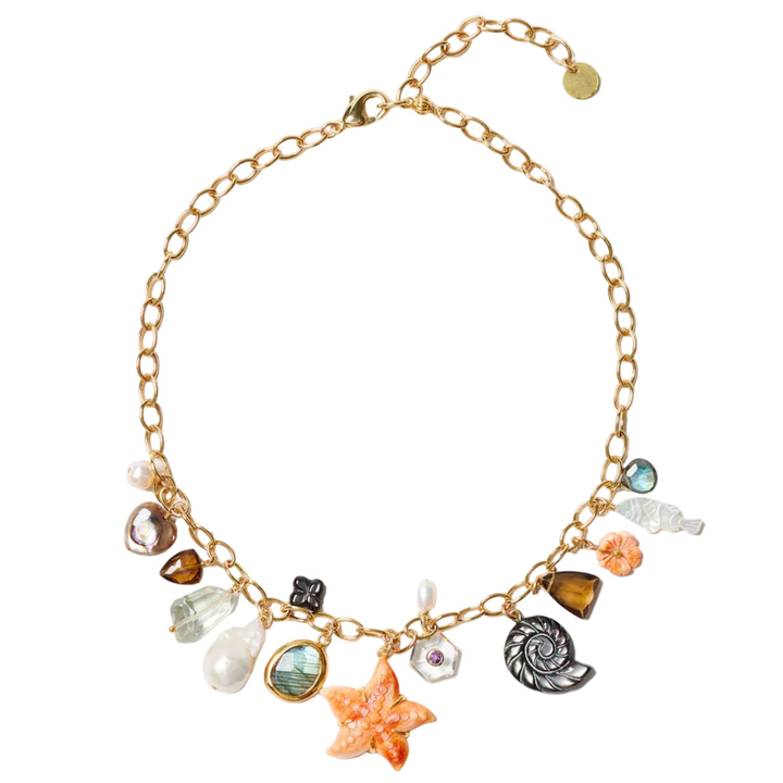 Chan Luu Charm Necklace Featuring Spiny Oyster Starfish