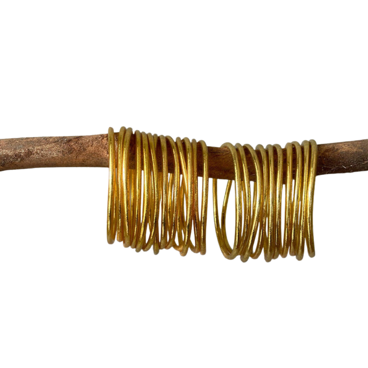 Buddhist Temple Mantra Bangle - Gold