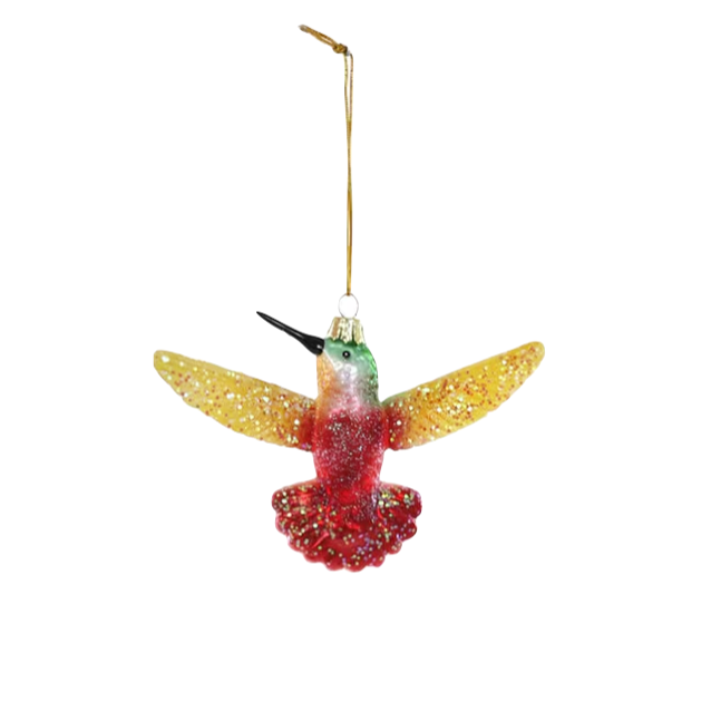 Ruby Throated Hummingbird Ornament