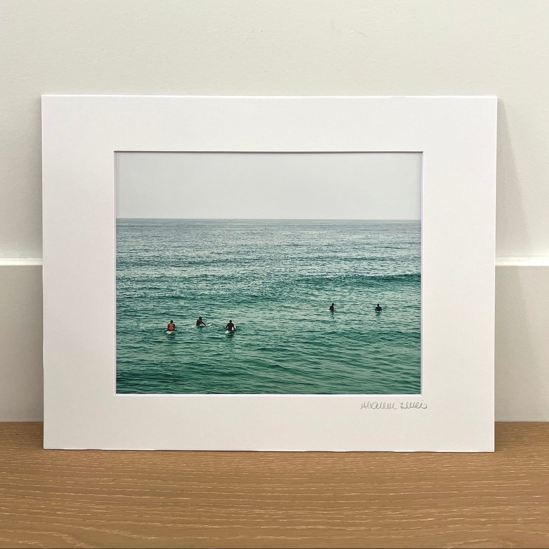 Five Surfers in Calm Water 5" x 7" Matted Print