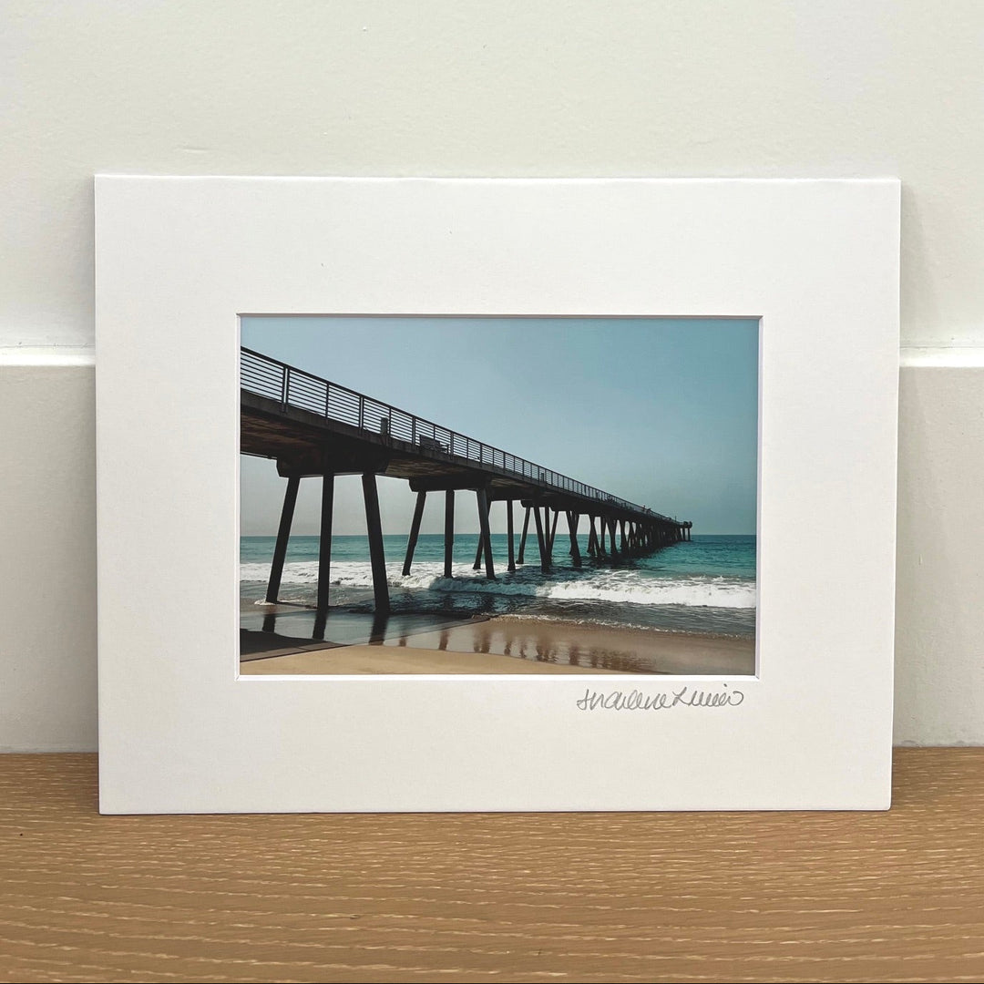 Hermosa Beach Pier Beach View 8" x 10" Matted Print