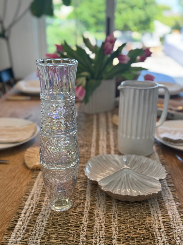 Stoneware Ribbed Pitcher