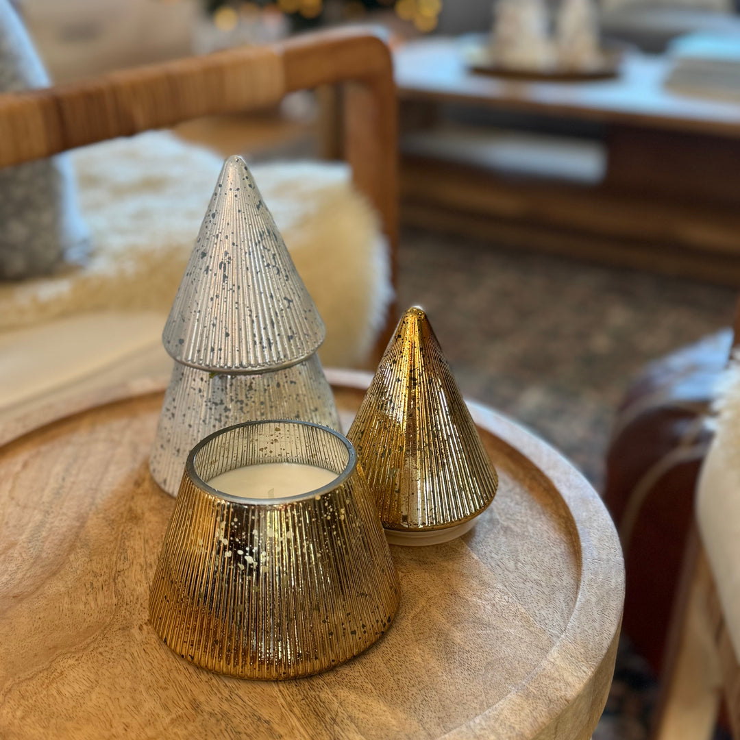 Cypress &amp; Fir Tree Candle Gold