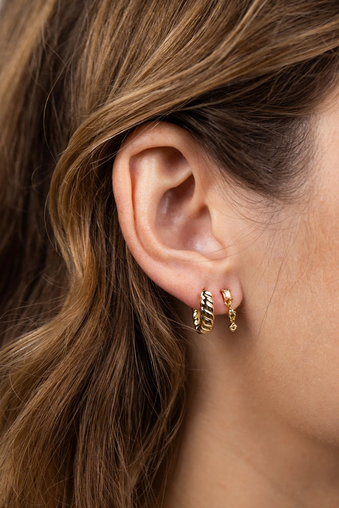 Jax Kelly Small Channel Gold Hoop Earrings