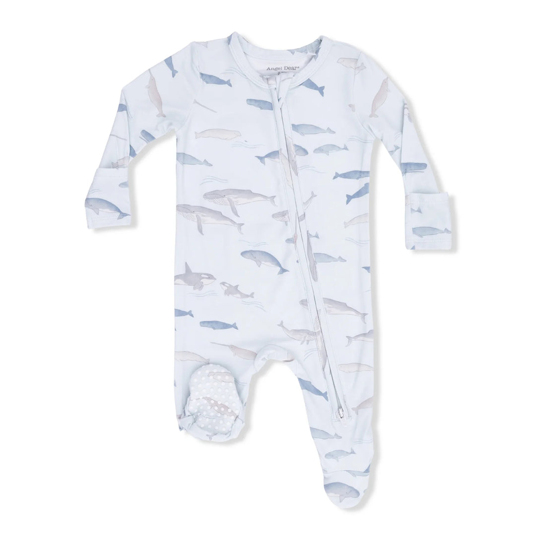 Little Whales 2 Way Zipper Footie