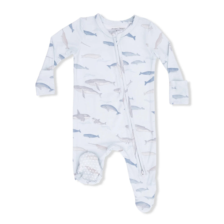Little Whales 2 Way Zipper Footie