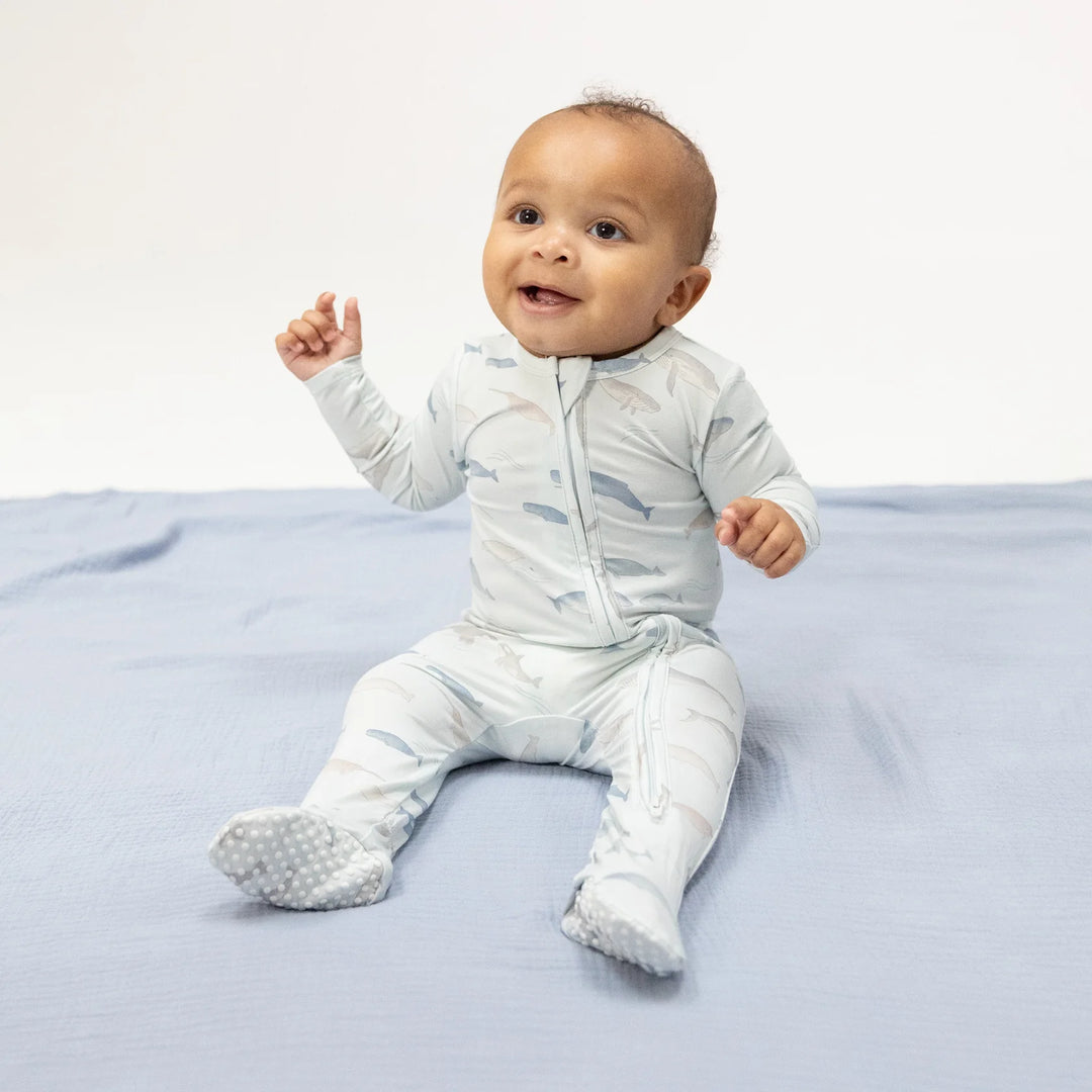 Little Whales 2 Way Zipper Footie