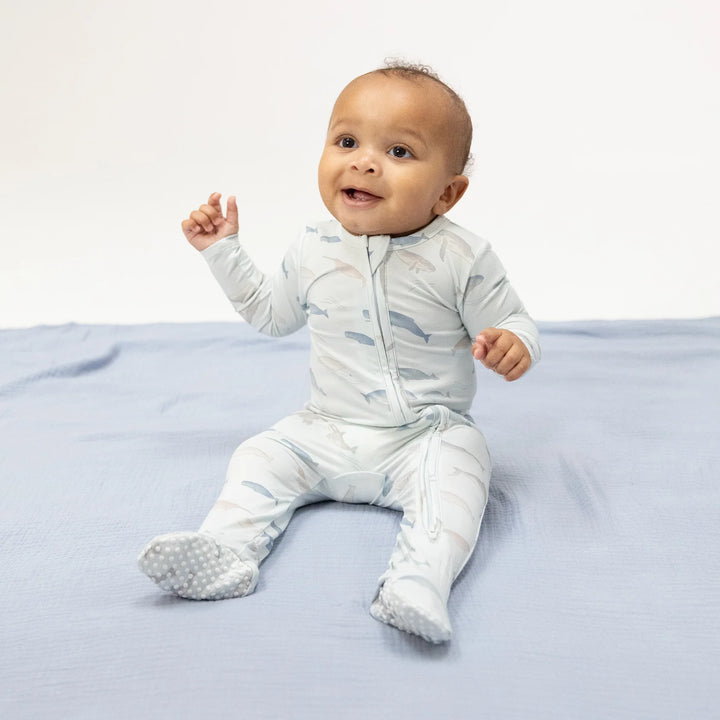 Little Whales 2 Way Zipper Footie