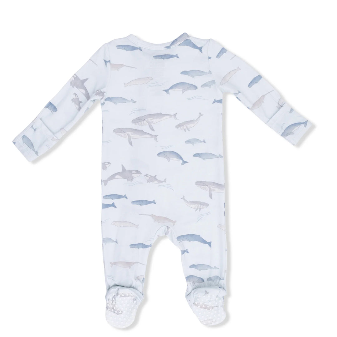 Little Whales 2 Way Zipper Footie