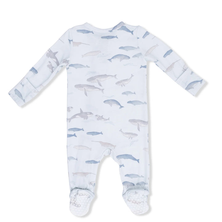 Little Whales 2 Way Zipper Footie