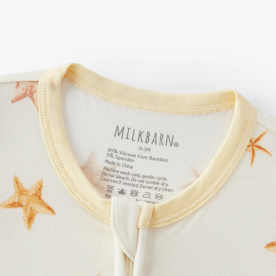 Luxe Stretch Zipper Footed Romper Starfish Dreams