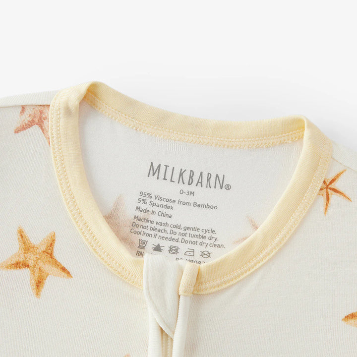 Luxe Stretch Zipper Footed Romper Starfish Dreams