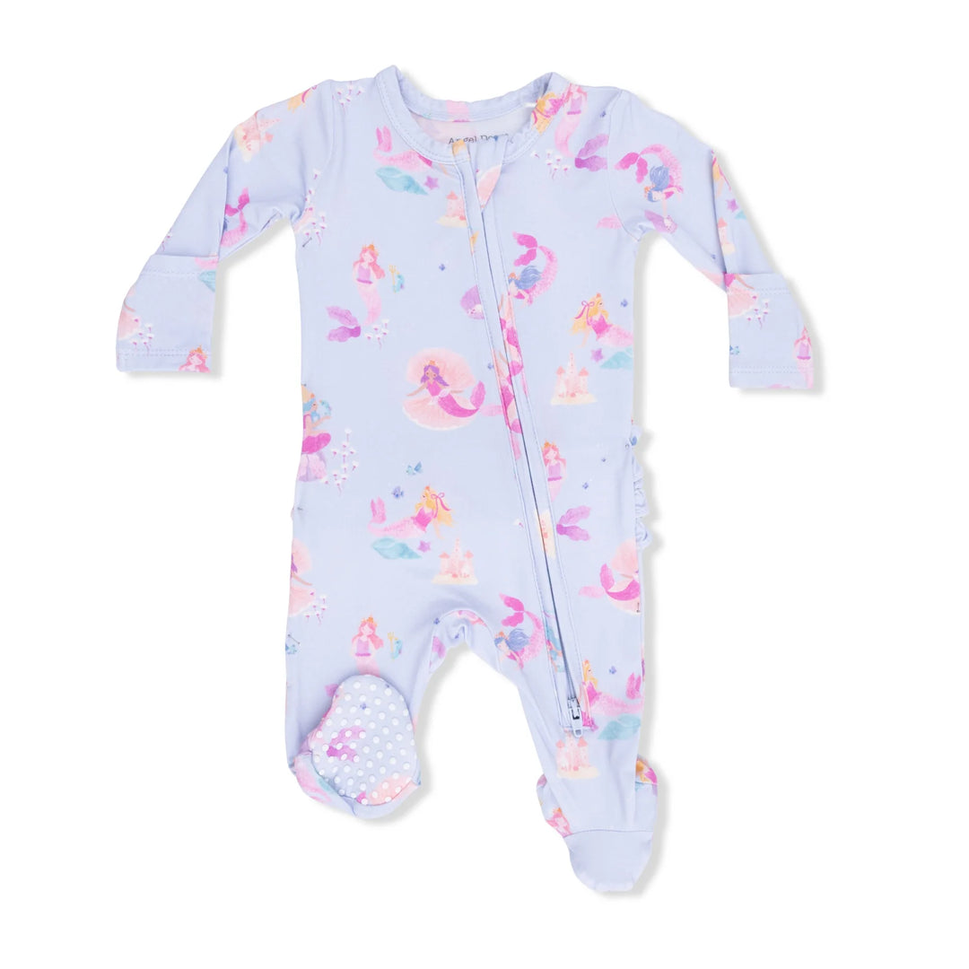 Mermaid Princesses Ruffle 2 Way Zipper Footie