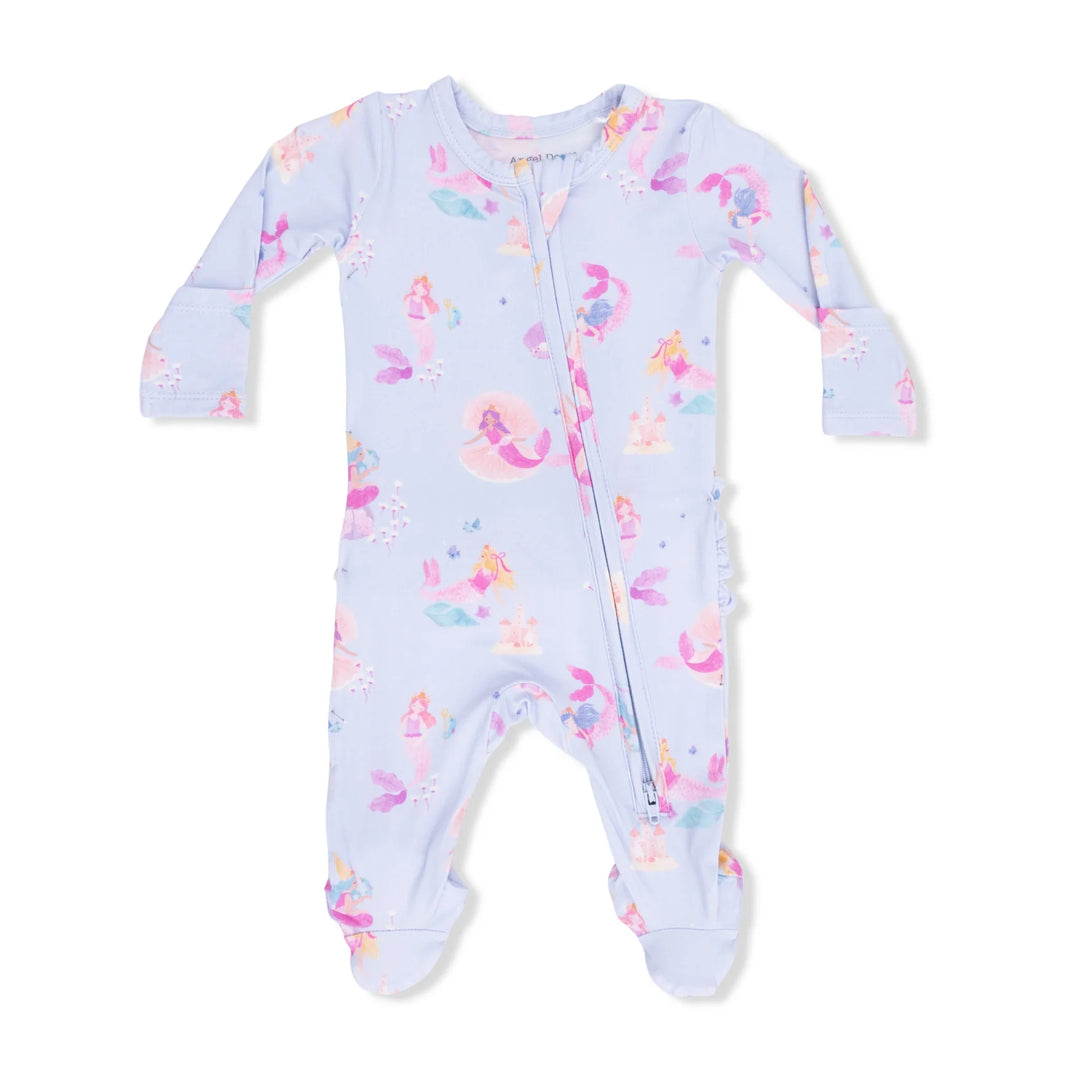 Mermaid Princesses Ruffle 2 Way Zipper Footie