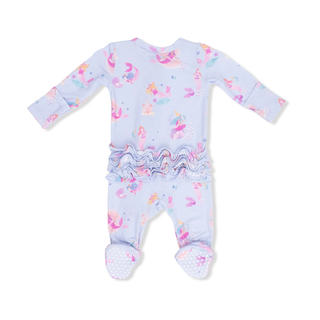 Mermaid Princesses Ruffle 2 Way Zipper Footie