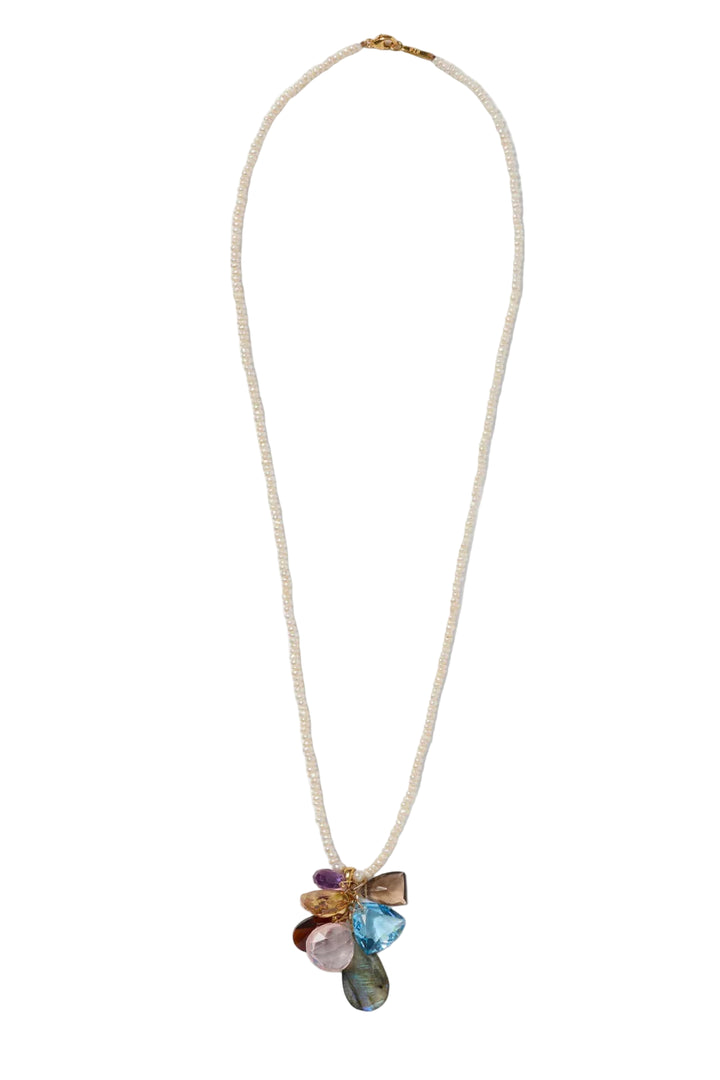 Chan Luu Pearl Chain &amp; Quartz Cluster Necklace