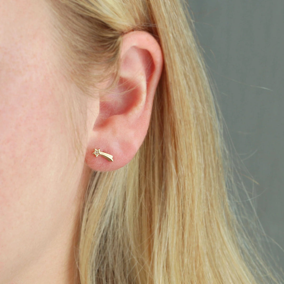 Kris Nations Shooting Star Crystals Stud Earrings