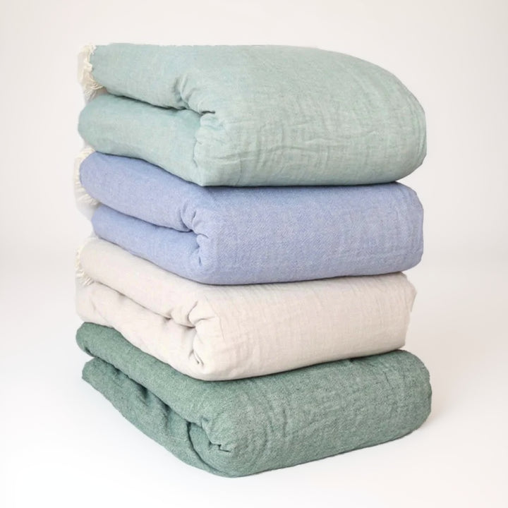 Solid Fleece Lined Throw - Denim