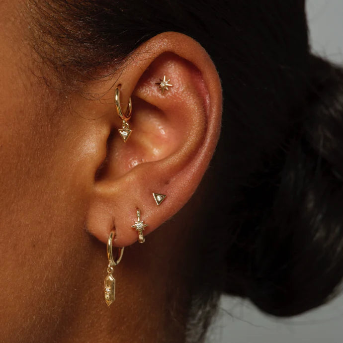 Metier 9ct White Diamond Star Stud Earring (single)