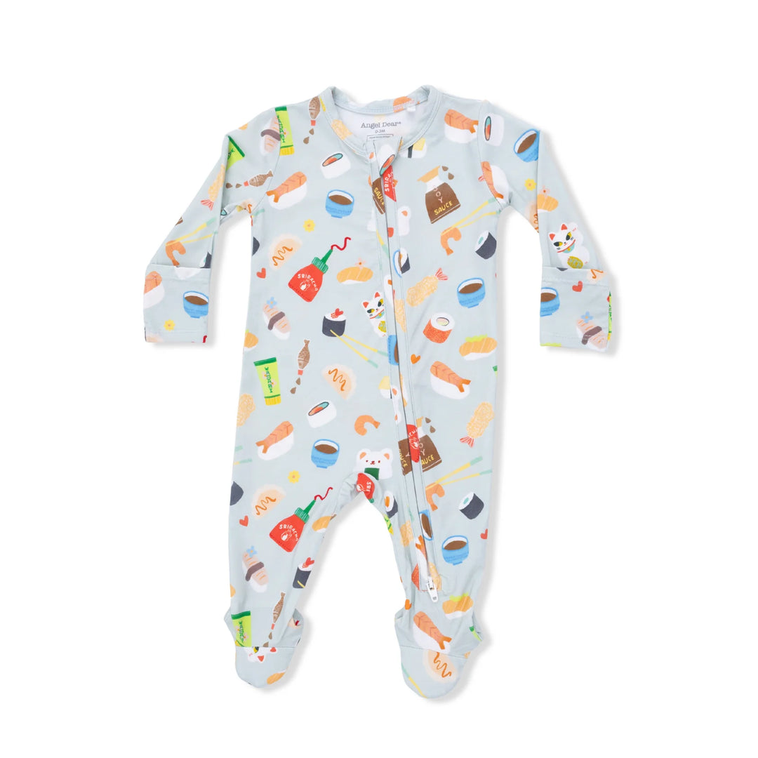 Sushi Green 2 Way Zipper Footie