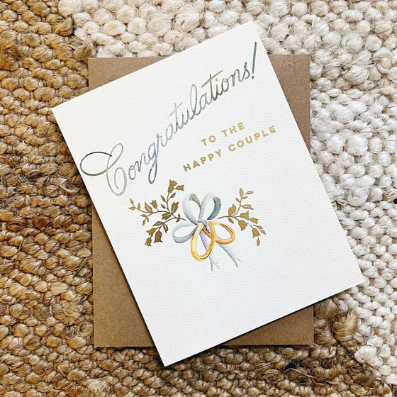 Wedding Rings Congratulations Card
