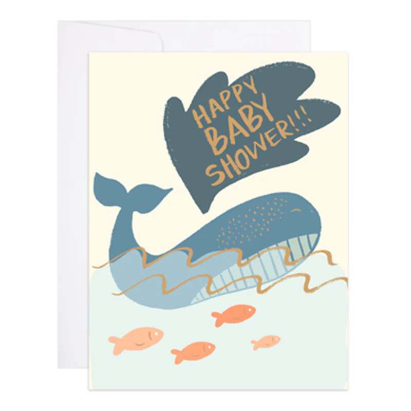 Whale Baby Shower Card