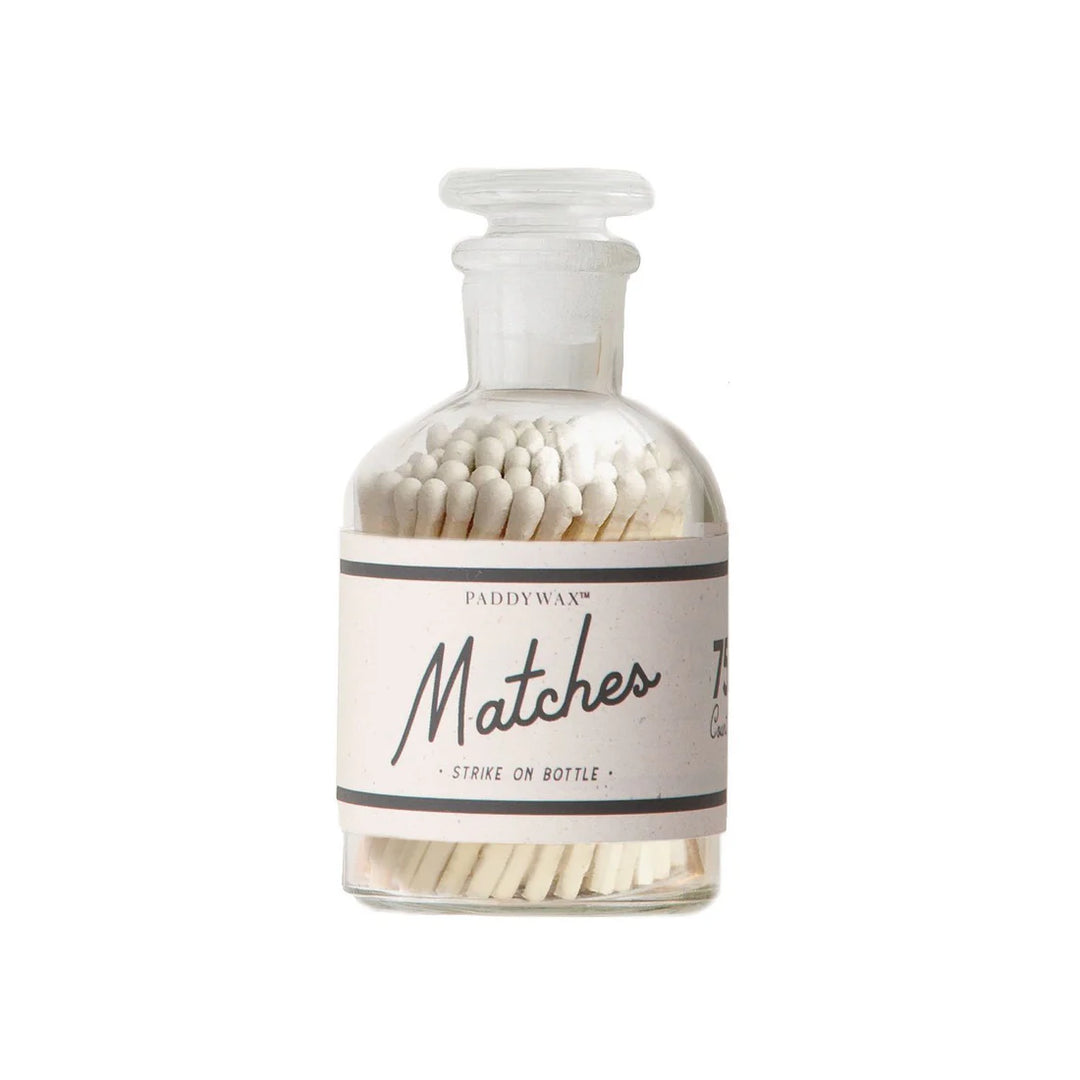 White Safety Matches In Glass Bottle w/Striker